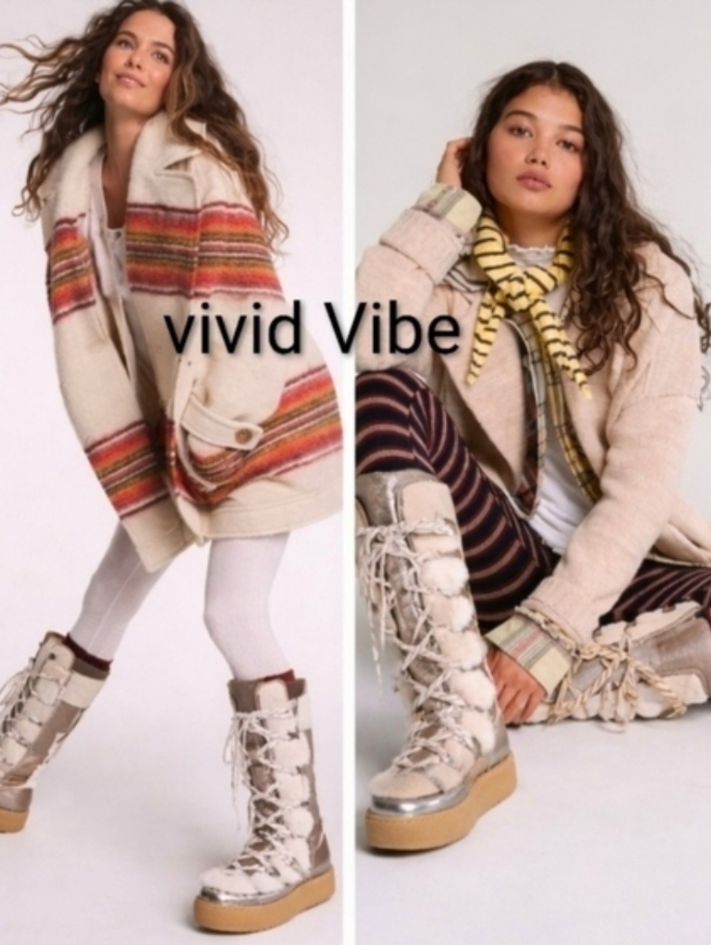 Free People White Wilder MukLuk Artic Fox Sliver Shearlinig Lined Boots Sz 8 NWT